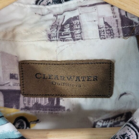 Clearwater Outfitters Classic Cars Button Camp Shirt Multi XL Short Sleeve Retro - Picture 5 of 7